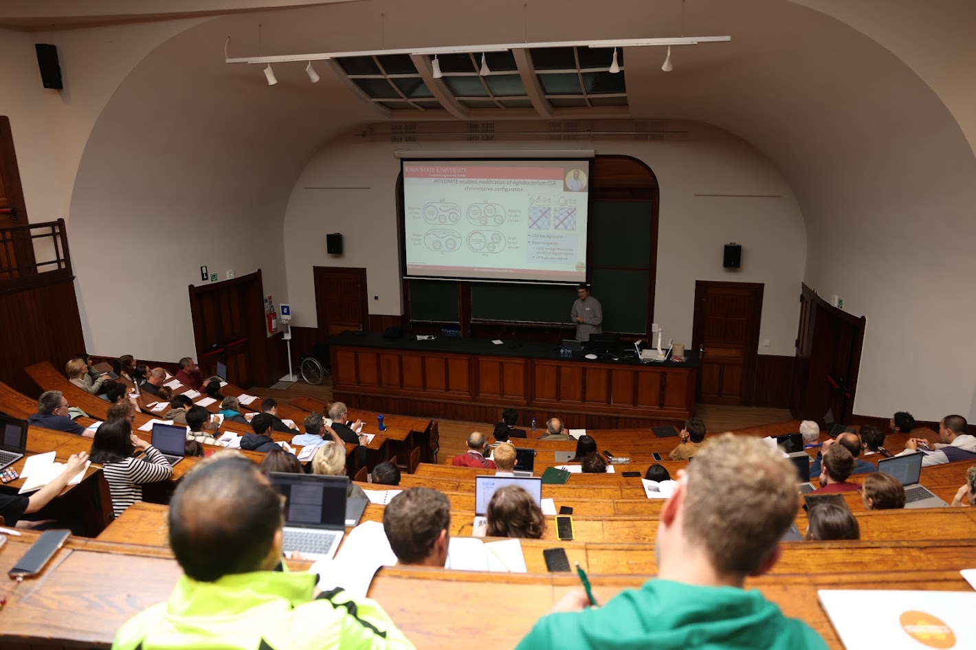 Lecture hall during a talk at Agrobacterium 2025